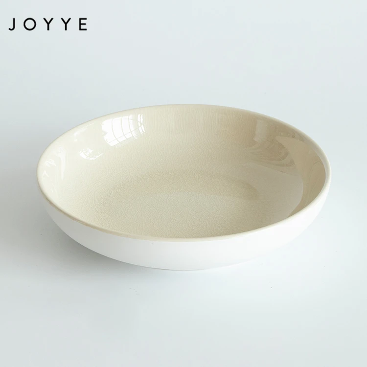 

Joyye Simple White Dinner Plates Dining Ware Set Outside Matte White Glaze Chinese Stoneware Ceramic Plates Dinner Set