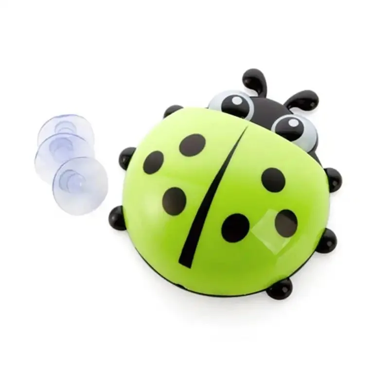 

Ladybug Sucker Children Kids Toothbrush Holder Suction Hooks Toothbrush Wall Suction Bathroom Sets Bathroom Accessories, As photo