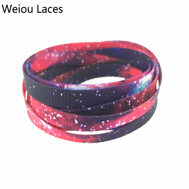 

Xuansi Laces Carbon Weave Heat Transfer Flat Personalized Replacement Shoelace Galaxy Plum Blossom Polyester Shoe Laces Strings, White,yellow,blue,customized color