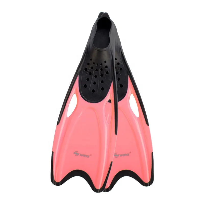 

Wholesale compact pink footpocket free diving snorkel fins, Green/pink/orange