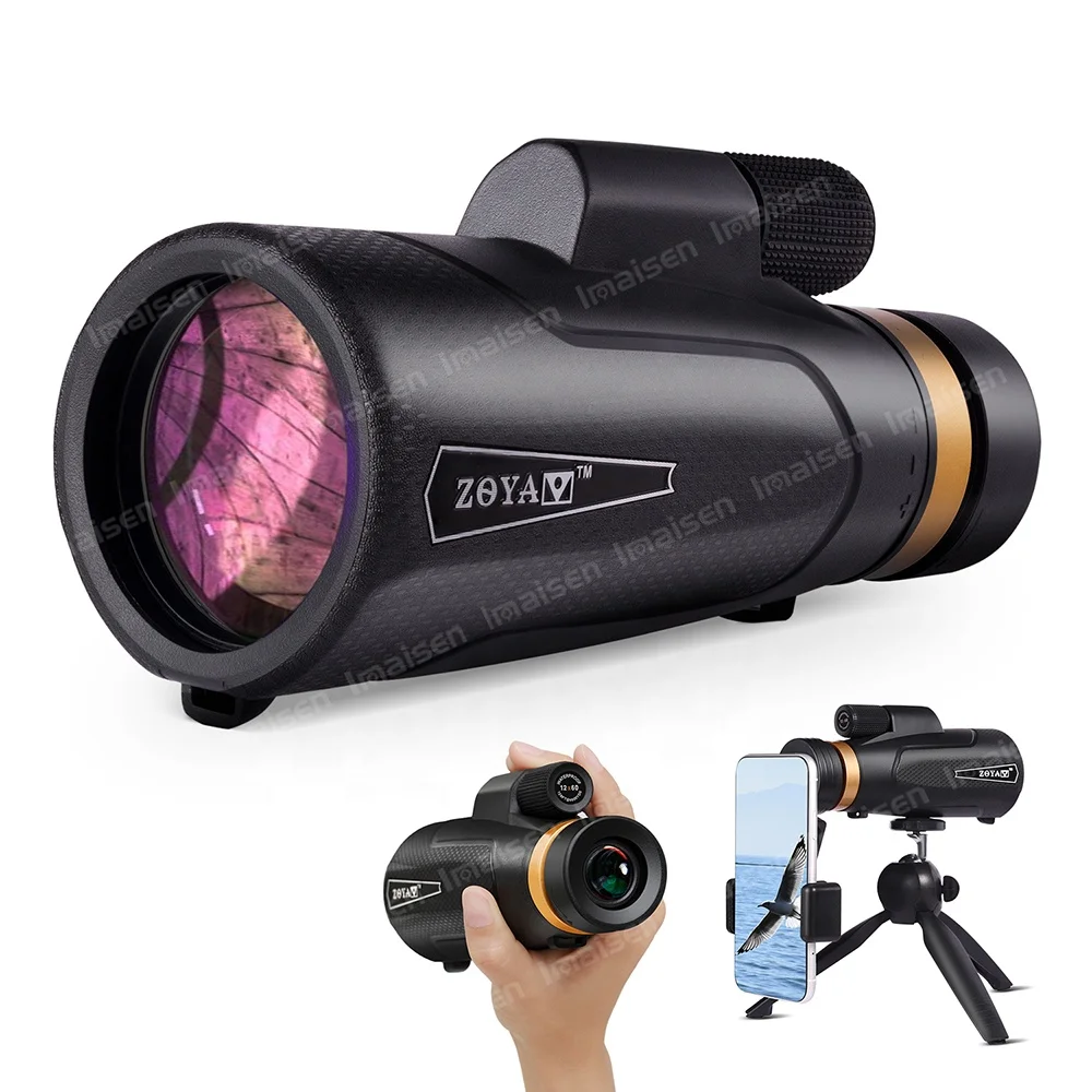 

New 12x55 12x60 18x62 HD Large Monocular Tripod Long Distance Telescopic Monocular with OEM Service