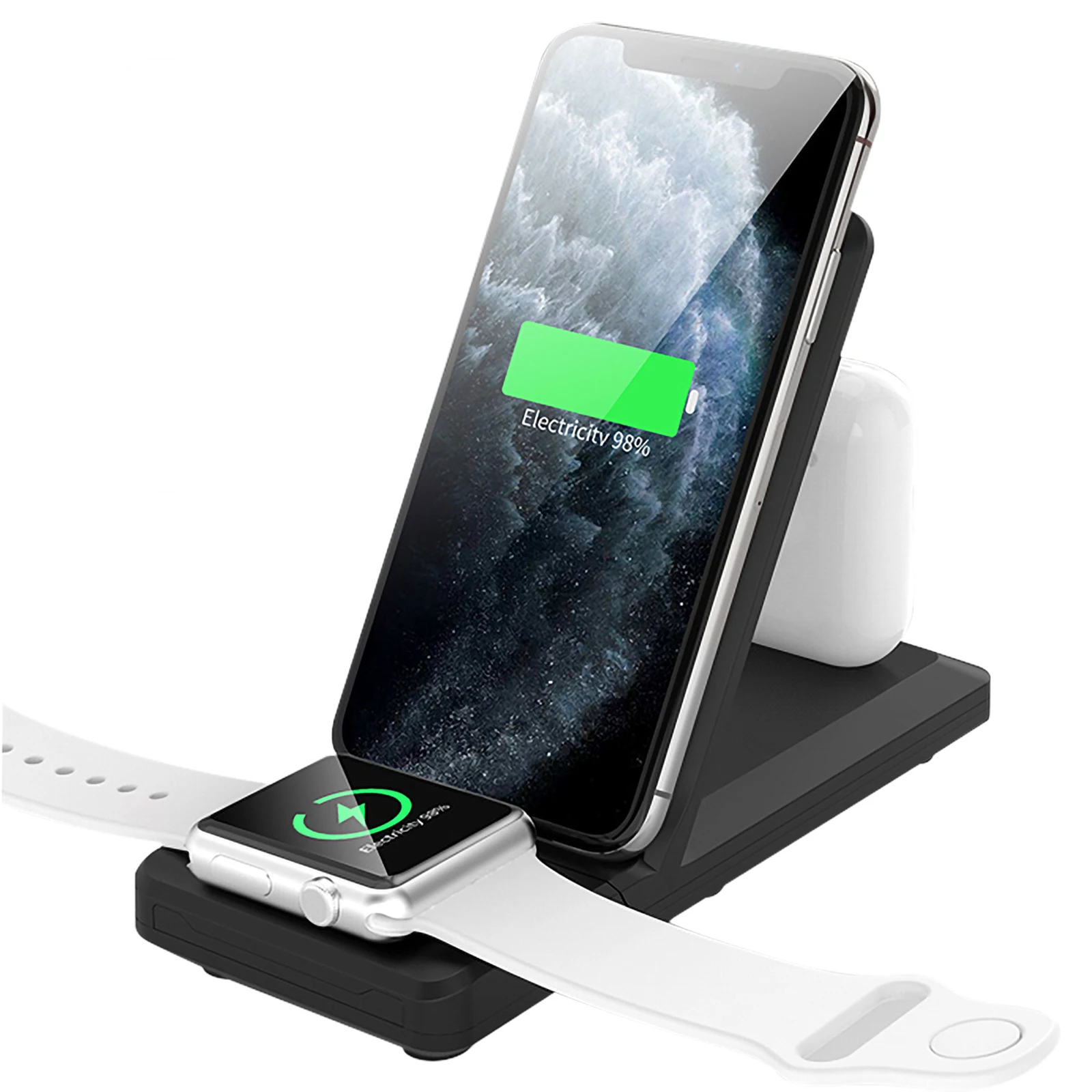 

2021 Hot 3 in 1 15W fold Wireless Charger Fast Wireless Mobile Phone Charger Stand Wireless Bracket Watch Charger, Customized