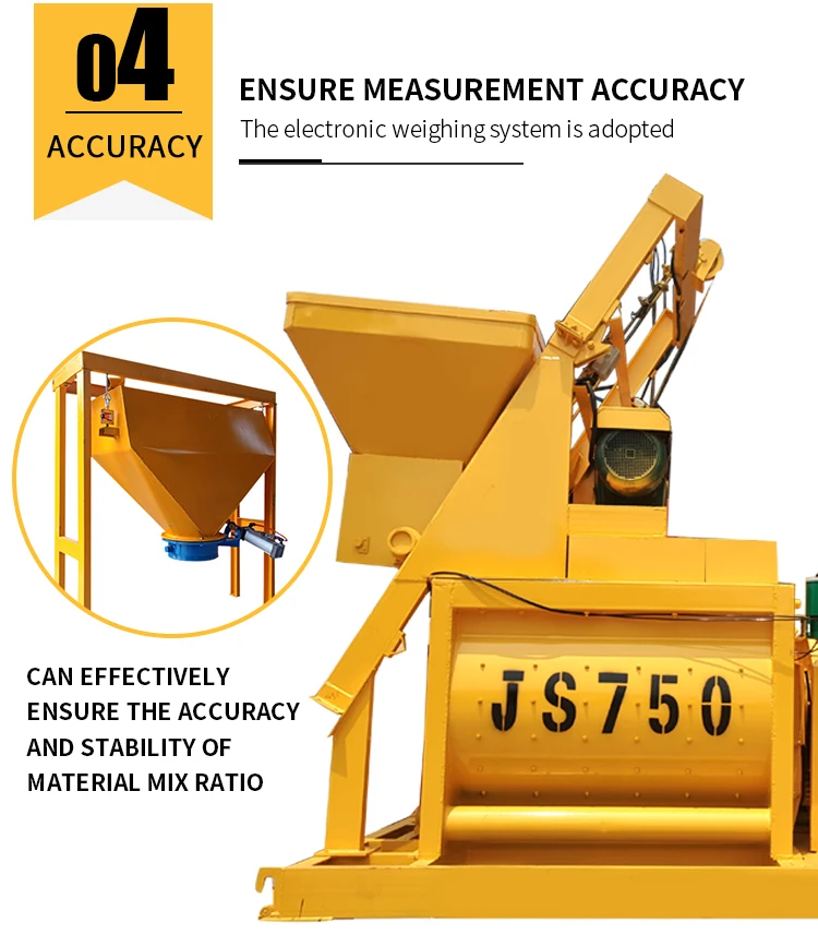 JS750 Concrete Mixer Compulsory Concrete Mixing Machine Forced Cement Mixer With Drum