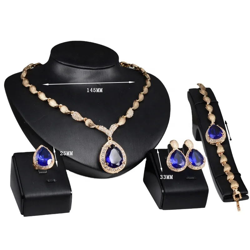 

PUSHI wholesale necklace wedding crystal necklace fashion imitation simple style bridal necklace set