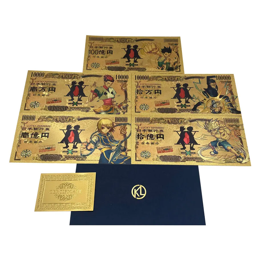 

Japanese Anime Manga Hunter X Hunter Gold Banknote 10000 Yen For Souvenir Collection Cards