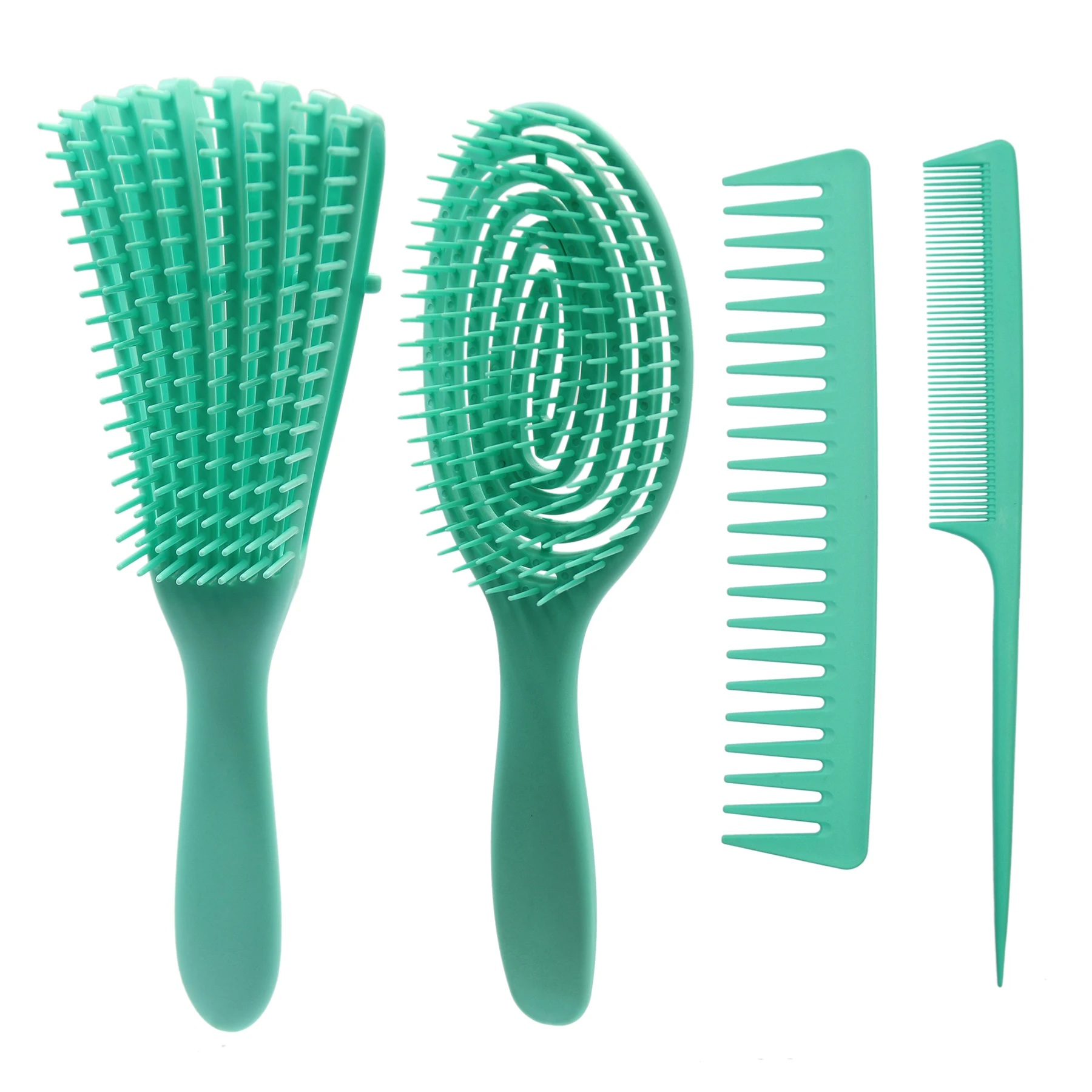 

Detangling Brush Set Amazon Hot Selling Flexible Wet Easy Detangling Brush And Comb Set For Curly Hair, Black, custom any color