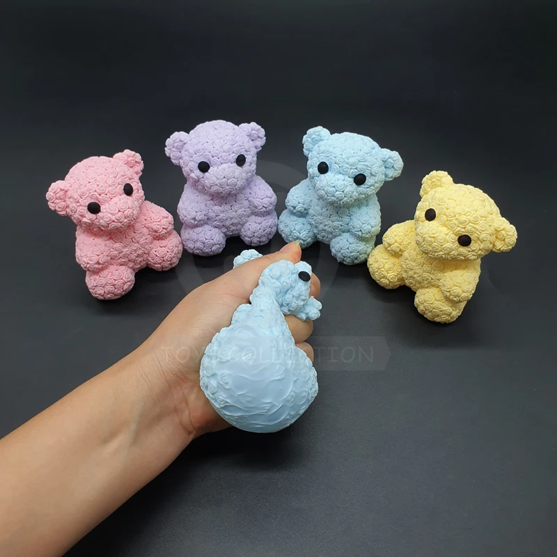 New Arrival Novelty Rose Bear Toy Squeeze Stress Relieve Air Filler Pva ...