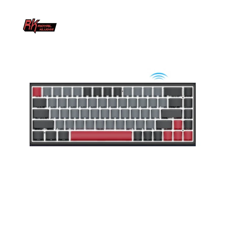 

Royal Kludge RK837 2.4g wireless led rkg68 cherry mx gaming plate keyboard and mouse gaming set combo wireless teclado tv