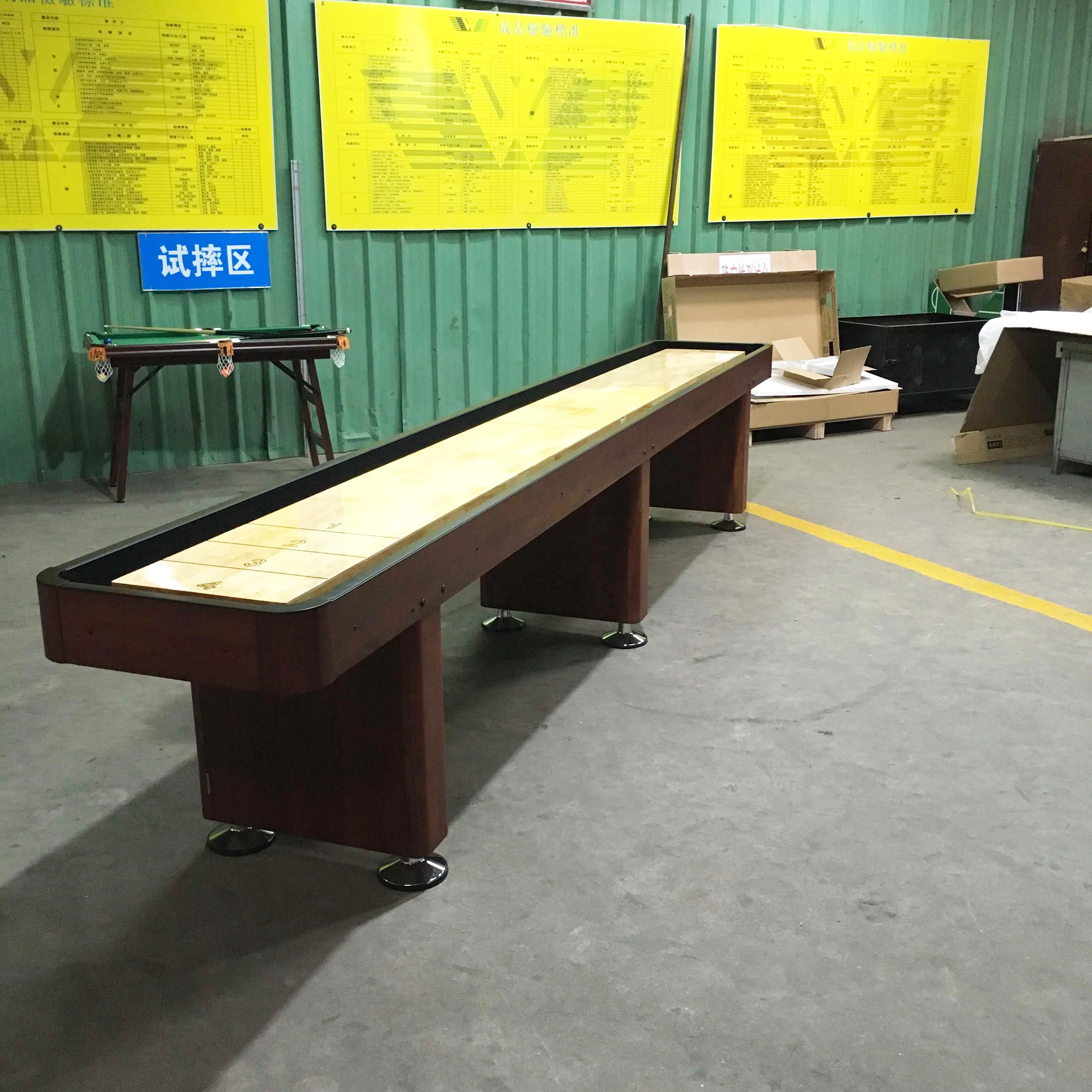 

Standard Size Full Set 12ft Shuffleboard Game Table with Free accessories, As picture described