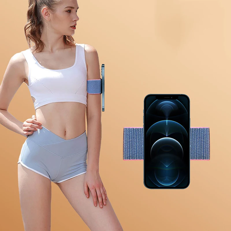 

2 in 1 Adjustable Detachable Nylon Armband Running Mobile Finger Ring Phone Holder Sports Exercises Armband Phone Holder