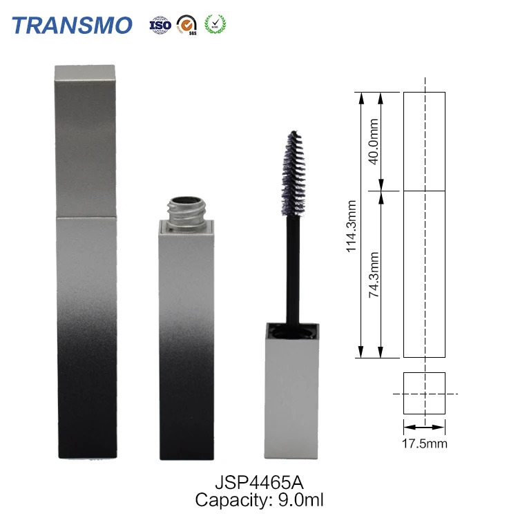 9ml clear frosted mascara tubes private label mascara tube clear 9ml gradient black square mascara tube with brush