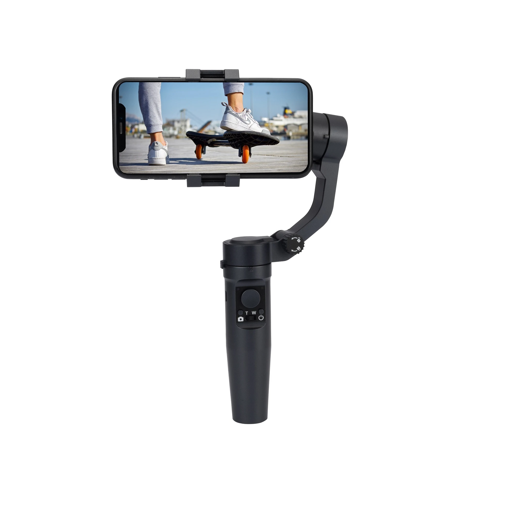 

360 Auto Rotation Gimbal Stabilizer For Smartphone Extendable Remote Selfie Stick And Tripod Small Statlock Stabilization Camer, Black