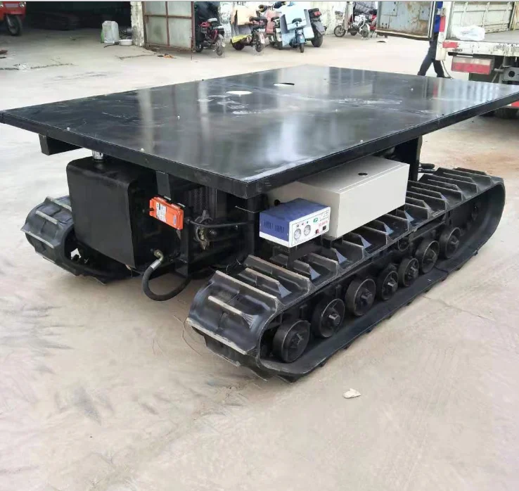 

24v 48v dc RC remote control electric Steel rubber track chassis undercarriage for load dumper truck Minig Drilling farm