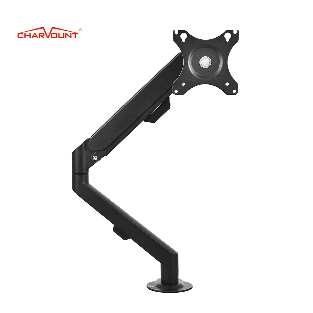 

180 Degrees Swivel Gas Spring Height Adjustable Monitor Desk Mount Other Computer Accessories, Black