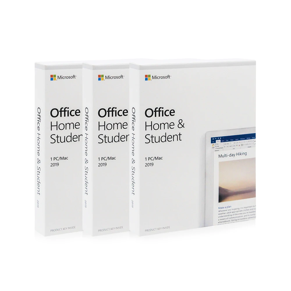 

MS Office Home and Student 2019 English License Key Activation Code Box Retail for Mac PC Windows 10