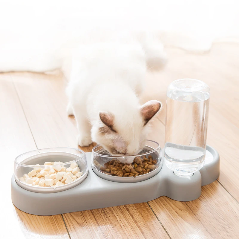 

cat drinking fountain cat bowl double bowl feeder drinker multifunction automatic pet bowl feeder