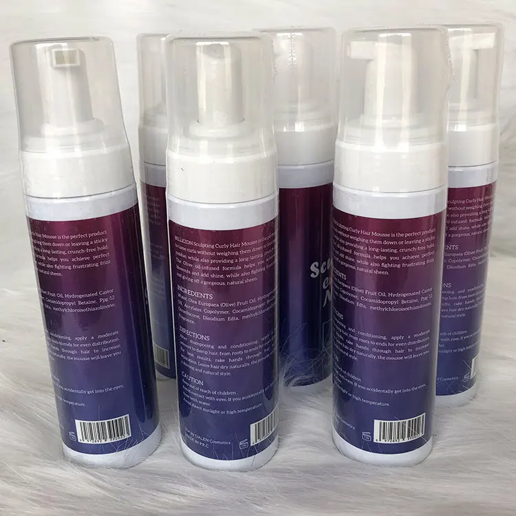 

Private Label Hair Foam Mousse Styling For Curly Hair, White