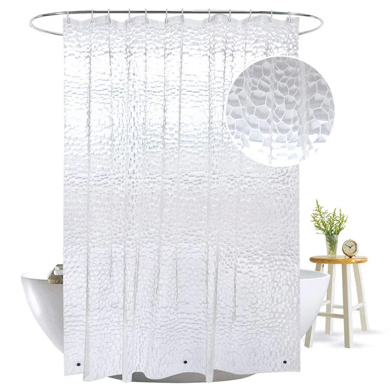 

Free Shipping Shower Curtain Liner Sample Available Factory 2x2m Clear Water Cube Waterproof Thicker Bath Bathroom Curtain