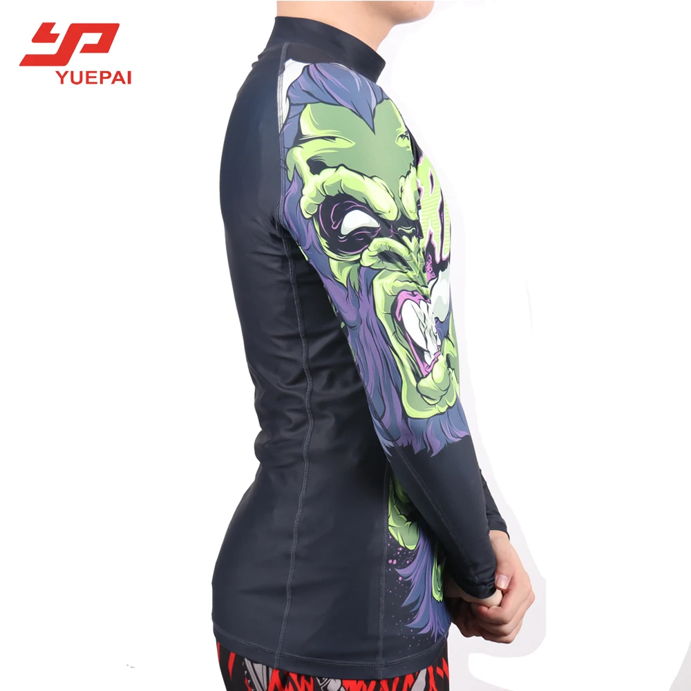 
High quality Full Sublimation Custom long sleeve compression shirt bjj rashguard Jiu Jitsu Boxing MMA Rash Guard 