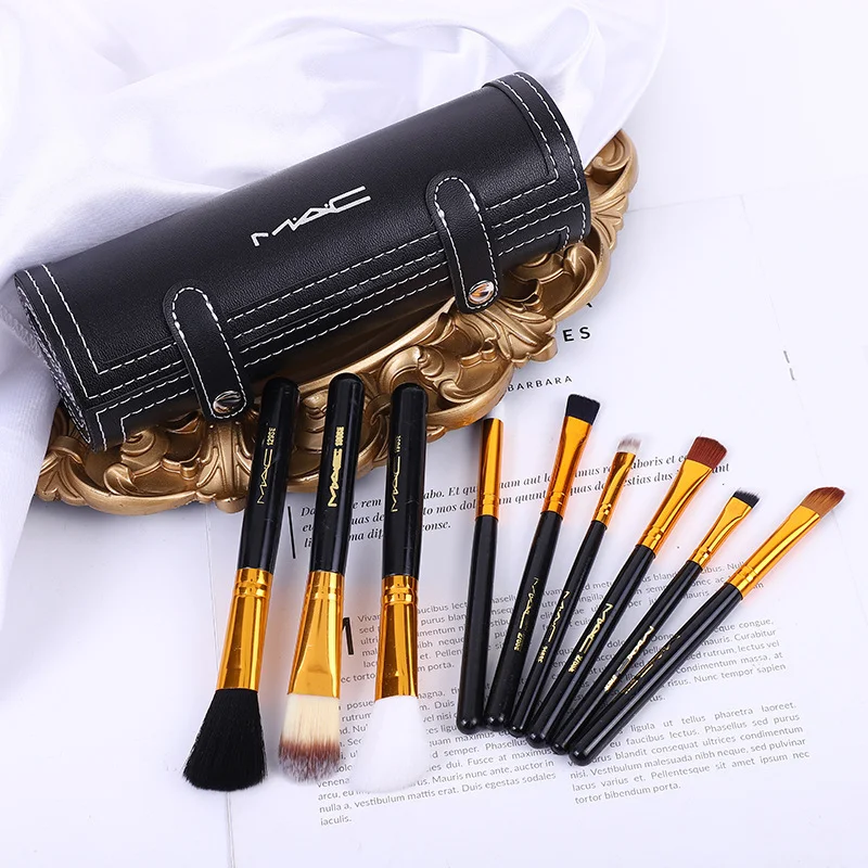 

Foundation powder blush cosmetic private label makeup brush sets makeup brush set 9 pieces makeup brush set, Black