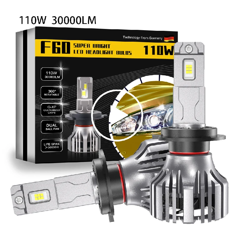 

hot sale 24000LM F60 H7 55 watt led 6000K h4 h8 h9 h11 9005 9006 motorcycle light fog light car led headlight bulbs