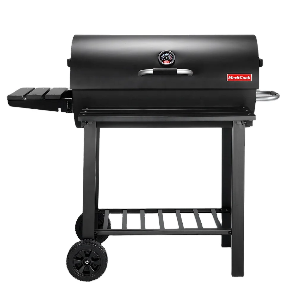 

Premium SS304 Grid Outdoor Garden Backyard Foldable Portable Barrel Trolley Smoker Charcoal BBQ Grill