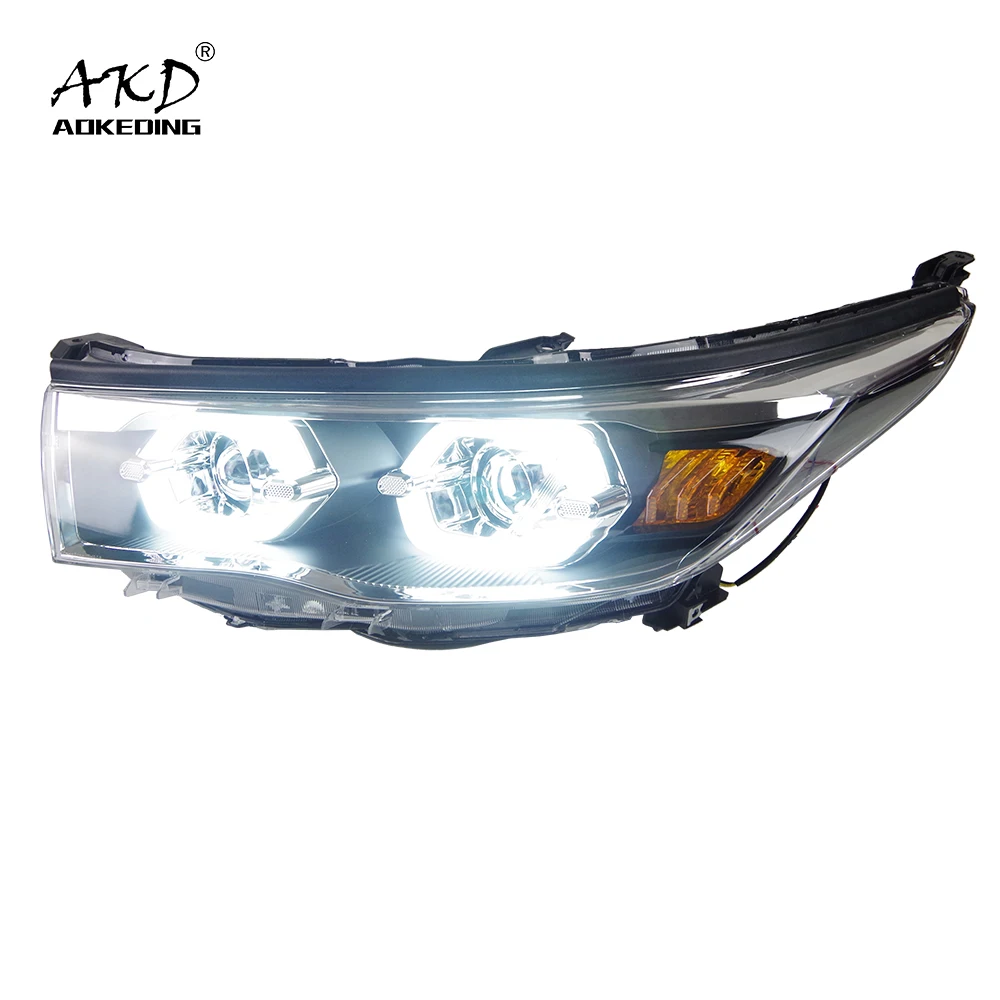 

AKD Car Styling For Highlander 2015-2018 LED Crystal Headlight DRL Fog Lamp Turn Signal Light Low & High Beam Angel Eye Lens