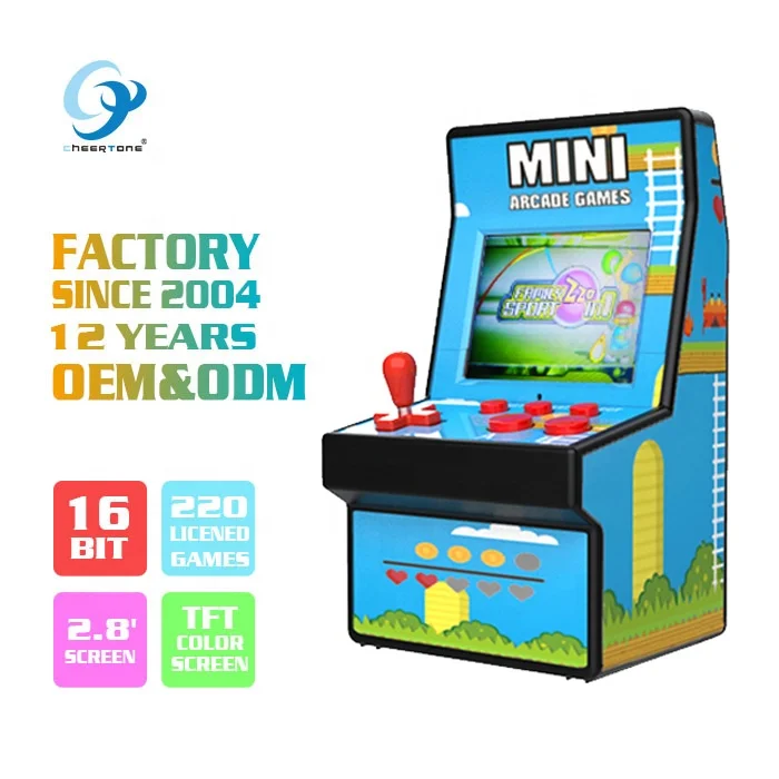 

2019 hot selling 16bit bartop retro mini arcade game machine CT882X, Black