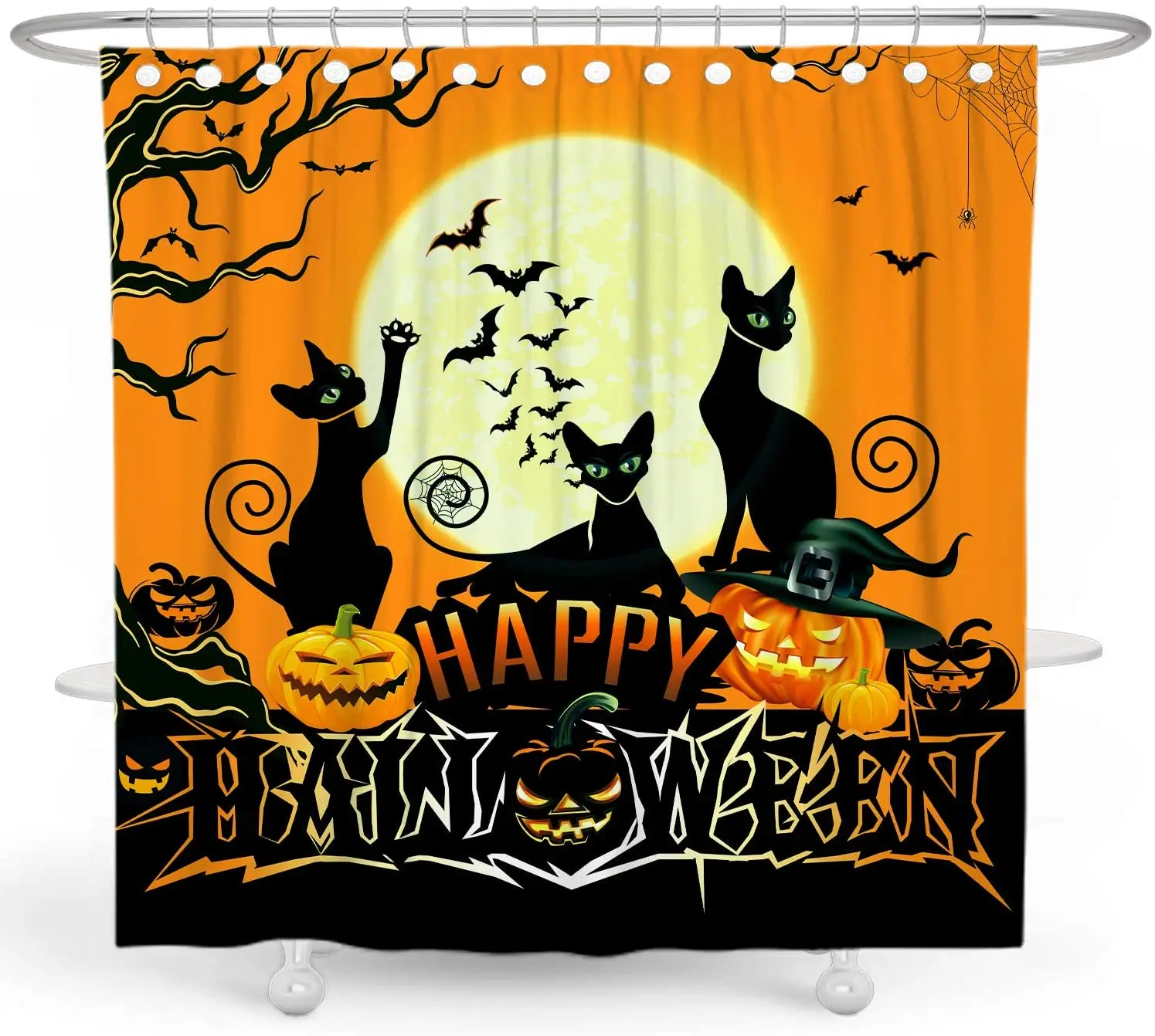 

Halloween shower curtains set luxury waterproof shower curtain sets with rugs, Printed