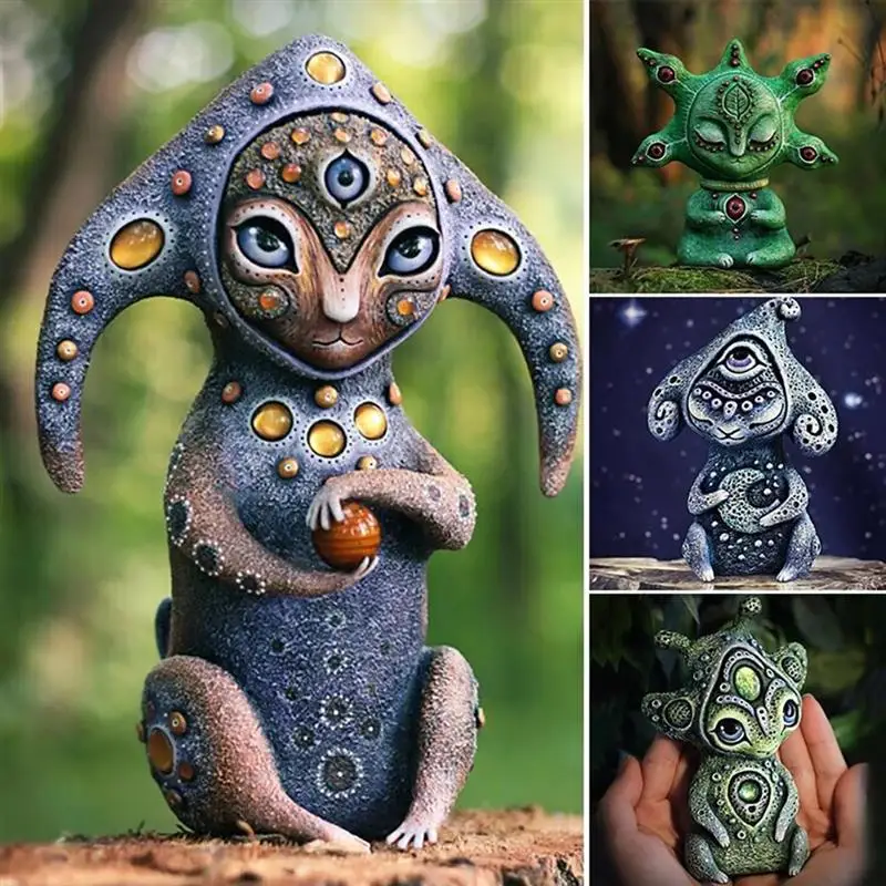 

Creative Garden Statue Resin Sculpture Creatures from Fantasy World Ornament for Indoor Outdoor Decoration Garden Accessories, Picture showed