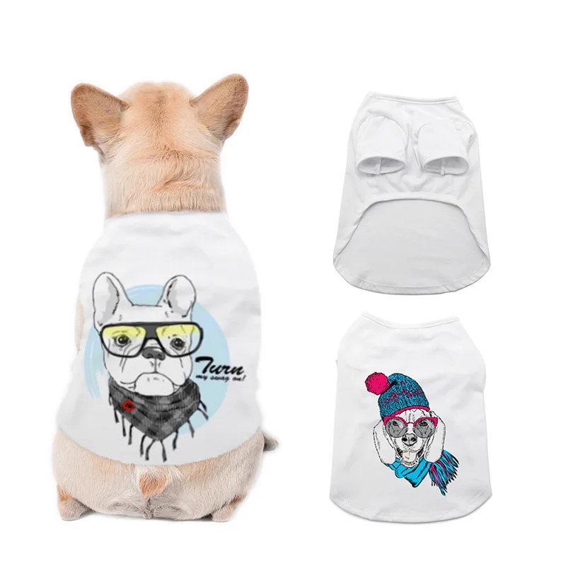 

Designers High Quality Comfortable Blank Printable Polyester Custom Dog Pet clothing fashions Sublimation Winter Clothes, White