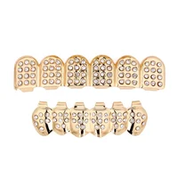 

2020 Christmas fashion American HipHop 18k Gold Plated Diamond Drill Teeth Grillz body jewelry