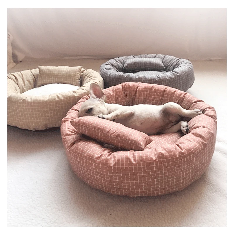 

2020 fashion pet round bed with removable cushion for dog and cat soft washable, Picture