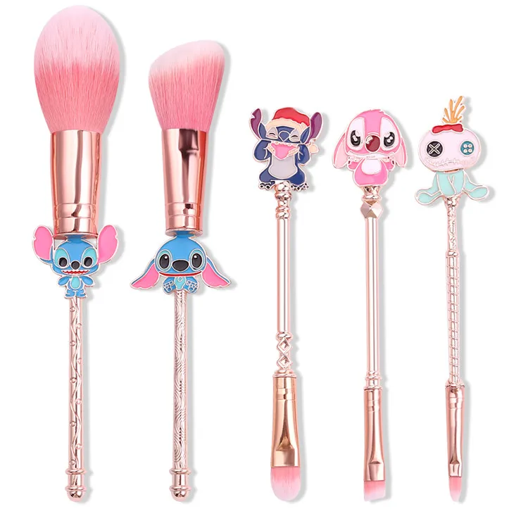 

5 Pcs Cute Cartoon Stitch Makeup Brush Set Personalize Cosmetic Powder Foundation Eyeshadow Brush For Girls Gift