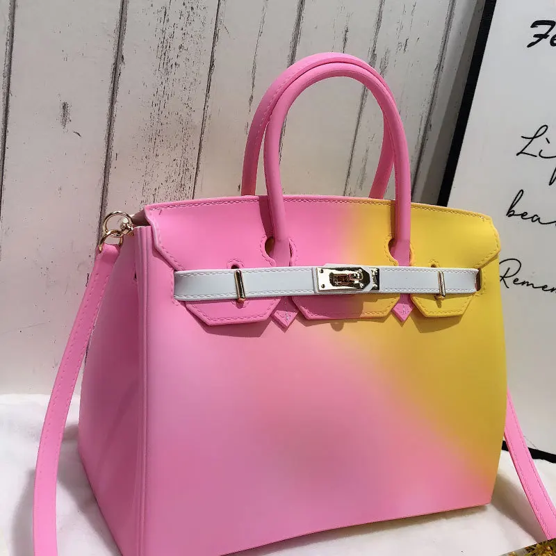 

Jelly purse 2021 hot sale Wholesale Fashion ladies PVC candy rainbow bag jelly purses and handbags