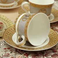 

Wholesale creative ceramic coffee cup European cup and saucer set office afternoon tea mug bone china cup