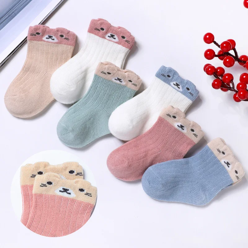 

2022 new spring baby cotton socks cheap cartoon style socks baby wholesales