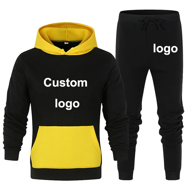 

Fall 2021 Fashion Sports Apparel Hoodie Sweatshirts Long Sleeve Tracksuit Joggers Suits Set Two Piece Set Men Clothing, Customized color