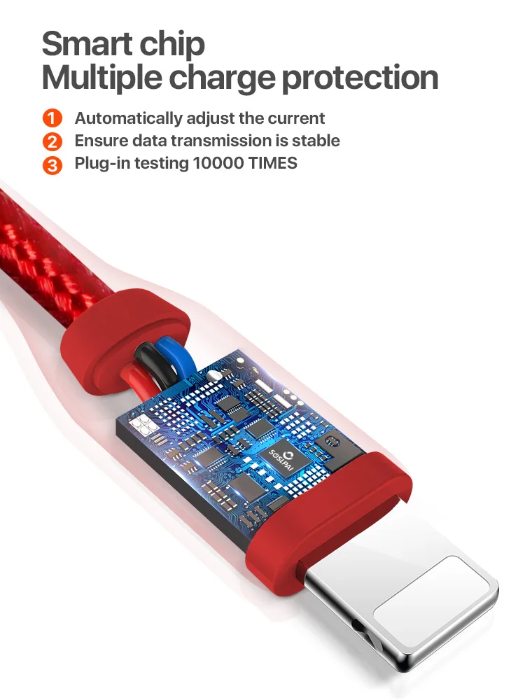 wholesale cell phone charger cable nylon braided usb cable cord 2.1a fast charging usb charging cable for iphone - ANKUX.COM