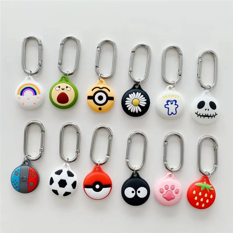 

Cartoon Strawberry Football Silicone Case For Airtag Tracker Key Chain For Dog Pets