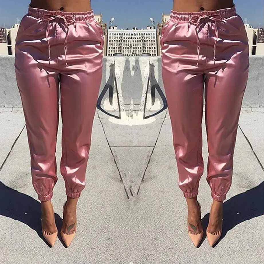 

CL-204 Cross-border Sexy Long High Waisted Trousers Ladies Pant Pure Color Thin Women Plus Size Pants