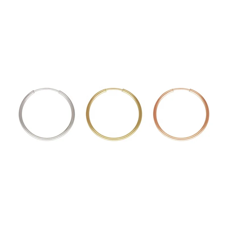 Non Tarnish Endless Hoops Genuine 14k Gold Filled Circle Hoop Earrings for Women Permanent Jewelry Making Silver 925 Earring