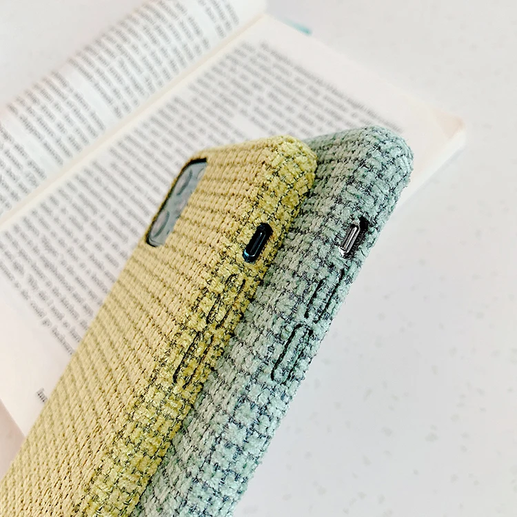 New Style Grid Flannelette Fabric Mobile Case For Iphone 11