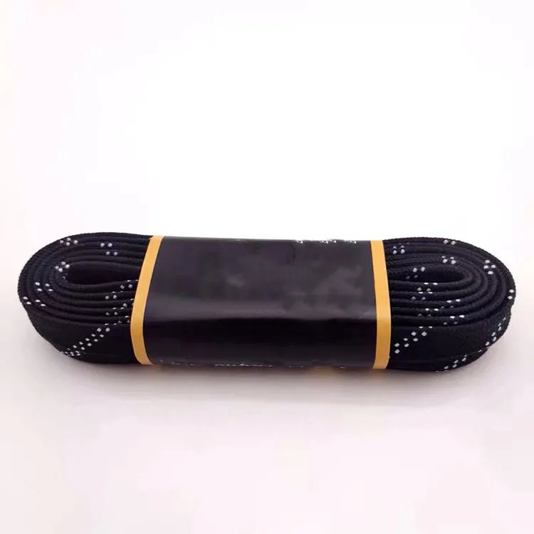 
100% cotton shoe laces custom waxed waterproof hockey skate shoelace 