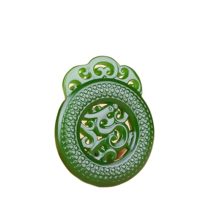 

Jade Dragon Pendant Chinese Fashion Necklace Jewelry Gifts Jadeite Carved Natural Charm Amulet Double sided