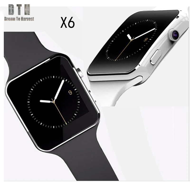 

2019 New product Bluetooth Wrist Smart Watch x6 Waterproof Smartwatch Call Music Pedometer Fitness Tracker For Android Phone, Black white