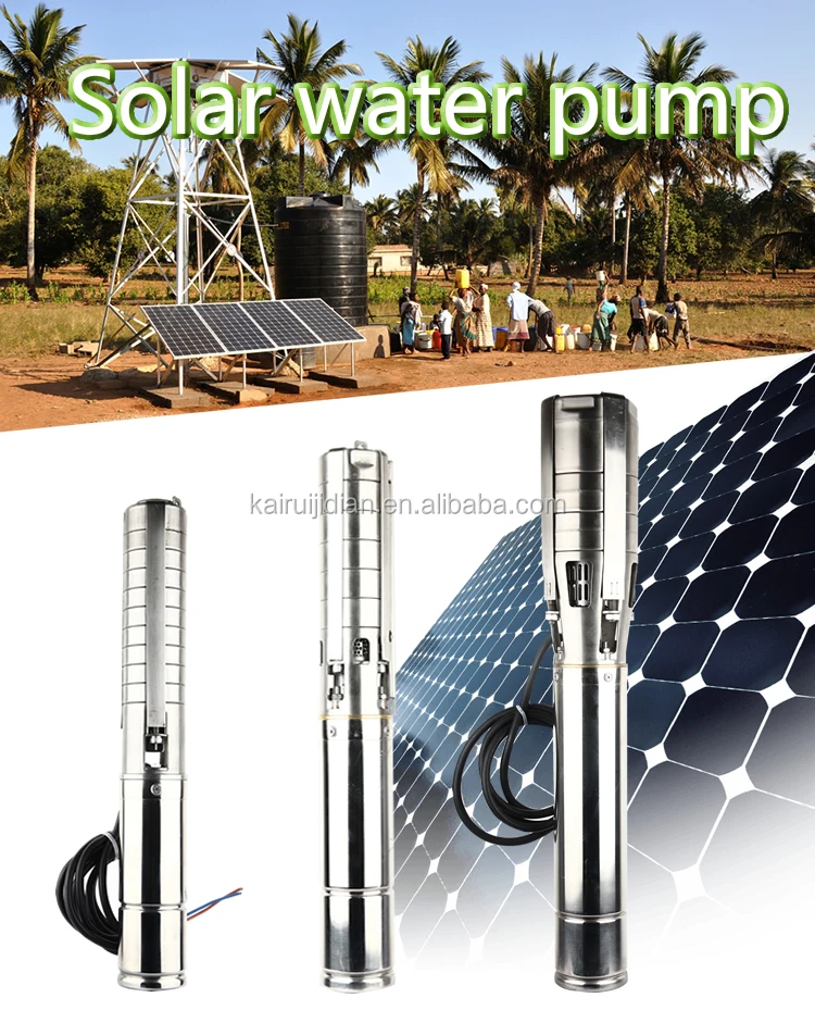 100m Head Submersible Solar Pump 8m3/h Solar Water Well Pumps Solar