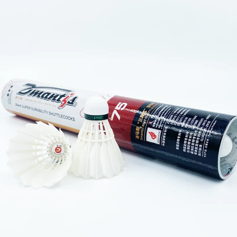 Dmantis D75 3in1 Best-Selling Hybrid Shuttlecock 1st Natural Class Duck Feather OEM Custom Badminton Shuttlecock