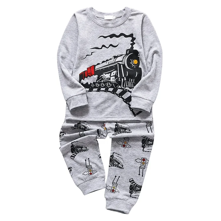 

Autumn Hot Style Kid Clothing Cotton Boys Pajama Sets Long-Sleeved Two-Piece Home Service For Boys