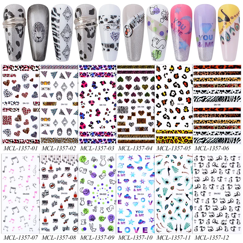 

2020 New Luminous Nail sticker 3d Glow In The Dark Nail Art Stickers, 12 types
